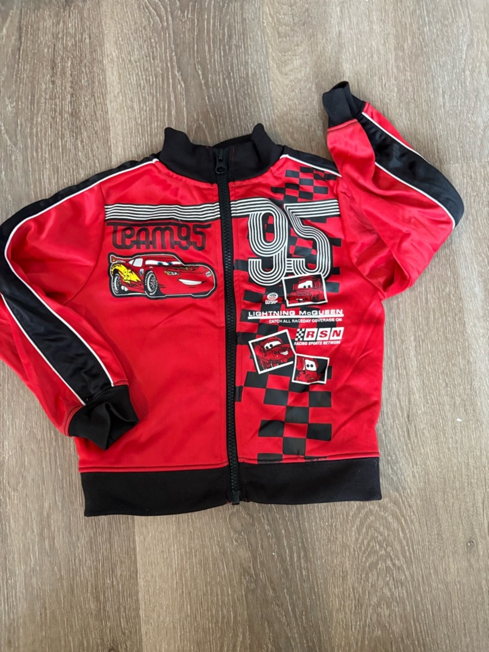 Disney Red and Black Lightning McQueen Racing Zip-Up Hoodie
